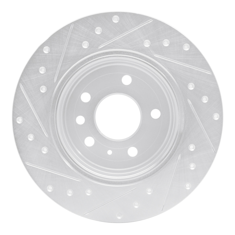 Chevrolet ASTRA Brake Rotor (1) - Rear Right - R1 Concepts - Drilled & Slotted - Silver - `97-`08
